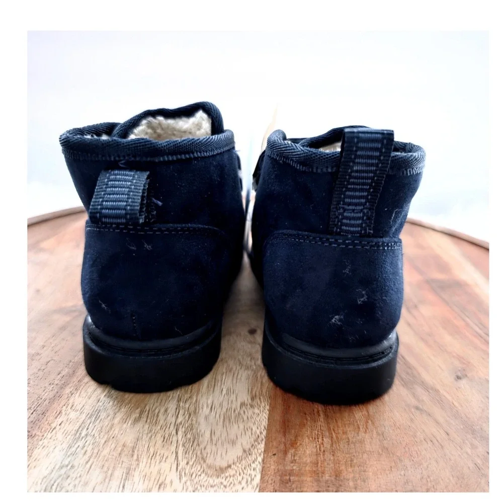 Cat & Jack Ankle Boots Toddler 10 Navy New Faux Fur Hook and Loop Magnus